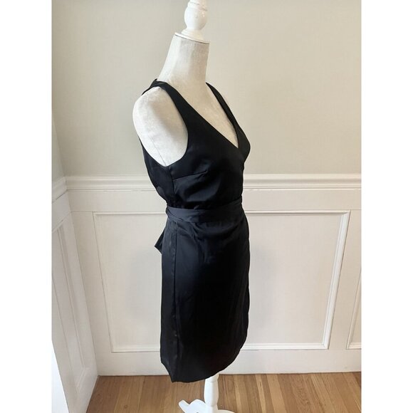 Gap NWT Black Satin Wrap Dress Size S - Picture 4 of 6